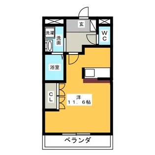 フリーデン中村【1階】の間取り