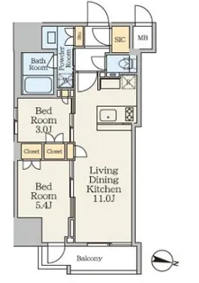 クレストコート池上【6階】の間取り
