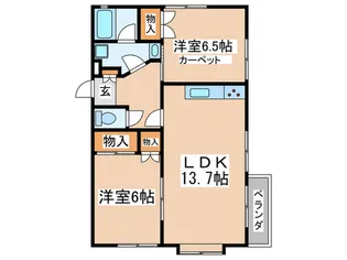 マウンテンハイツ永山【2階】の間取り