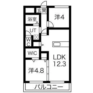 名南ヴィレッヂ【4階】の間取り