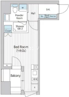 バウスフラッツ日本橋浜町【4階】の間取り