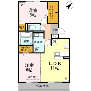 オッツファルコン【1階】の間取り