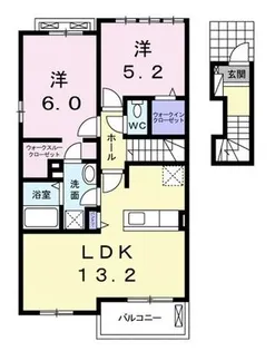 エスペランサ樋之口 A【2階】の間取り