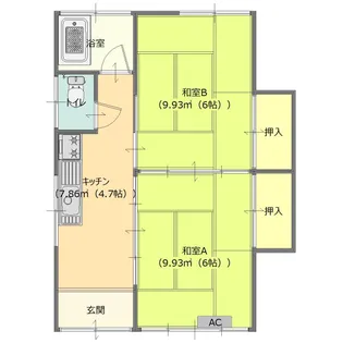 若宮上町島田アパート【1階】の間取り