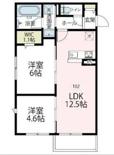 ヴァローレV【1階】の間取り