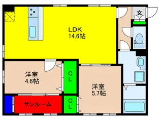 ZIP OHORI SOUTH【1階】の間取り