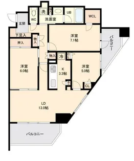 リーベスト西千葉【13階】の間取り