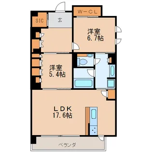 ジュネス清水【11階】の間取り