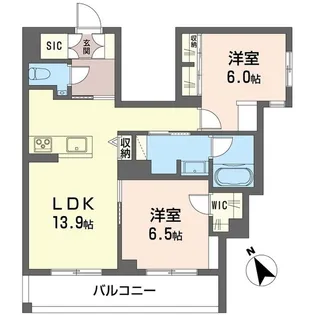 ウィステリアガーデン【2階】の間取り
