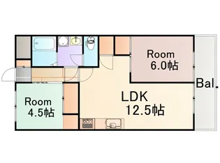 チサンマンション第2広島【6階】の間取り