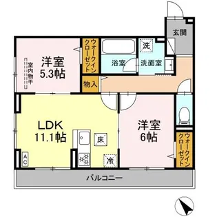 ディー パイナ 鴨居2【1階】の間取り