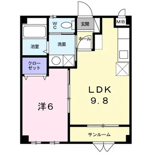 ドウダンビル【2階】の間取り