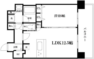 プレサンスOSAKA DOMECITY ビーツ【12階】の間取り