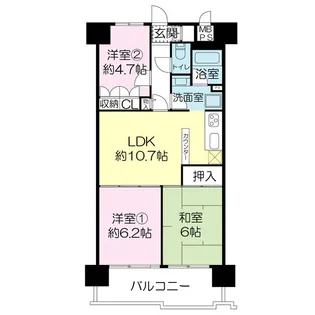朝日プラザCITYウエストヒル神戸A棟(0002609)【6階】の間取り