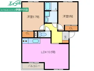 マリアージュ 一志【1階】の間取り