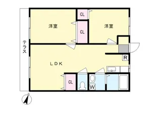 ビューグリーン多摩 A棟【1階】の間取り