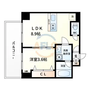 ブエナビスタ難波サウスタワー【7階】の間取り
