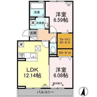 グリーングラス【2階】の間取り