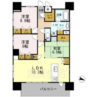 ロイヤルパークスERささしま【16階】の間取り