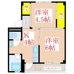 MSハイツ A棟【2階】の間取り