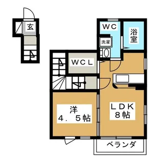 ディアコート鷹乃杜【2階】の間取り
