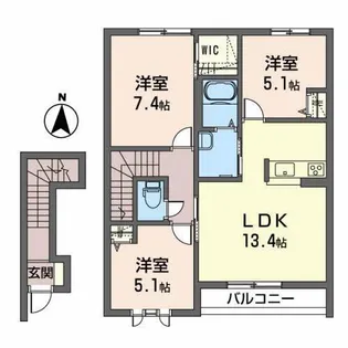 シャローム本宮【2階】の間取り