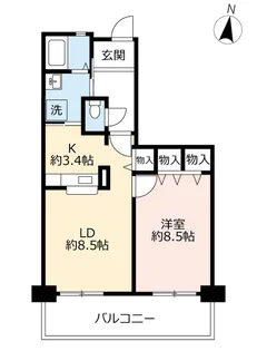 URアーベイン東三国【5階】の間取り