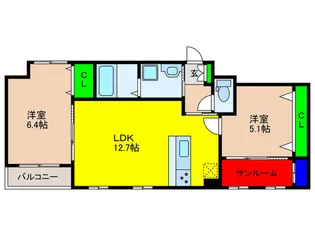 ZIP OHORI SOUTH【1階】の間取り
