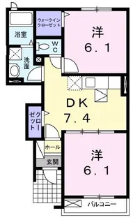 スウィート コテージA【1階】の間取り