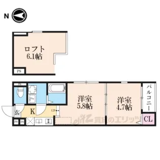 ハーモニーテラス深草東伊達町2【2階】の間取り