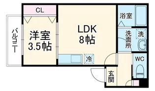 メゾンヤナギカゲ【3階】の間取り
