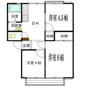 クリスタルハーモニーB【1階】の間取り