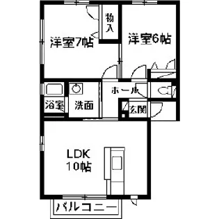 クレストコートA【2階】の間取り