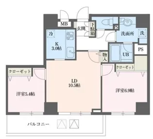 ドゥーエ横浜駅前【4階】の間取り