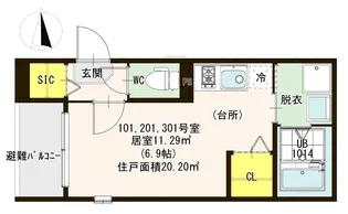 セント・レナーズ大阪城東【1階】の間取り