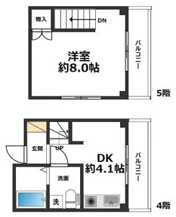 ドマーニ須磨【4階】の間取り