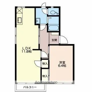 ラプラス稲田N棟【2階】の間取り