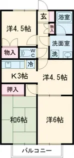 SプリメーロエスペランサB棟【2階】の間取り