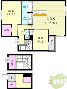 アレスハイム武庫之荘【3階】の間取り