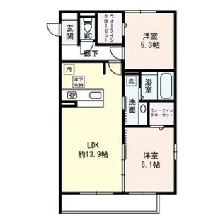 セジュールニューパークヒル【3階】の間取り