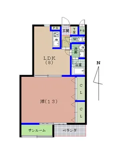 リバティ灯明寺【1階】の間取り