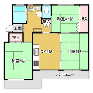 三枝木台団地【4階】の間取り