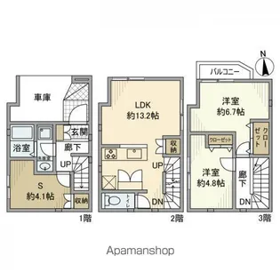神奈川県横浜市鶴見区矢向1【一戸建】の間取り