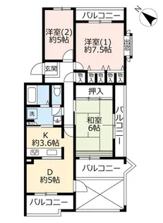 3DKの間取り画像