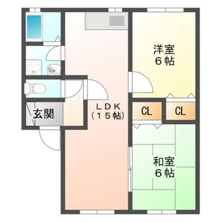 サンライズ小田中 A棟【2階】の間取り