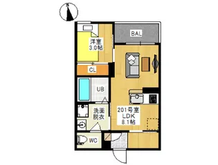REGALEST 医大前【2階】の間取り