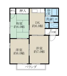 リバーサイドヒルズB棟【2階】の間取り