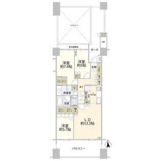 大森プロストシティレジデンス【14階】の間取り