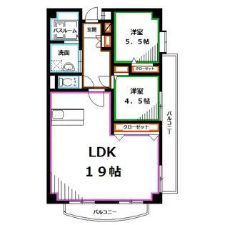 ネオアージュ三鷹【6階】の間取り