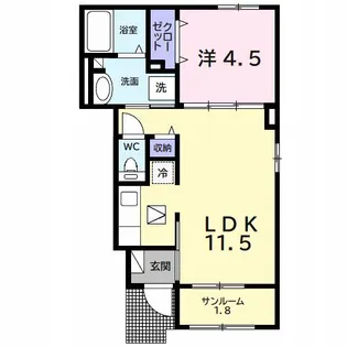 サンヴェール蔵波7【1階】の間取り